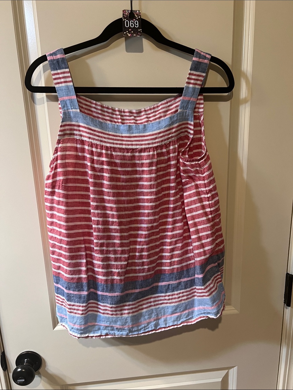 Talbots Red and Blue Striped Sleeveless Top H069